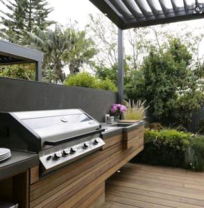 Kwila decking built in BBQ