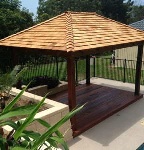 Kwila decking pergola